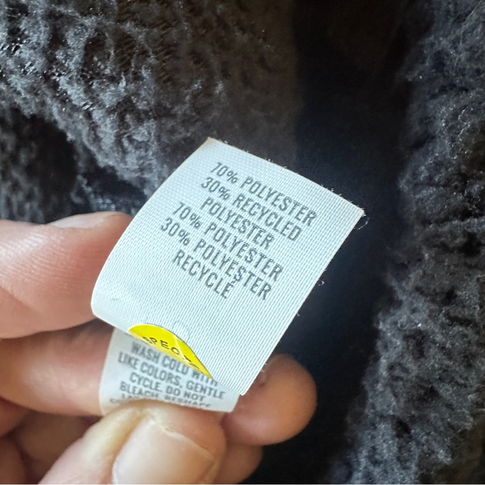 Aerie Black Sherpa Pullover Jacket Small Soft Warm 3/4 Zip with Kangaroo Pocket - Picture 4 of 7